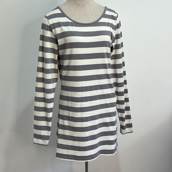 Matilda Jane Wide Gray and White Striped Top Women's Long Sleeve 90s Y2K - Picture 4 of 16
